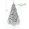 Costway 7.5ft. Pre-Lit Snow-Flocked Artificial Christmas Tree, Warm White LED Lights